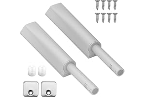 EHUIHUAN Lot De 2 Amortisseur Porte Placard, Push To Open MatéRiau Abs, Amortisseur Porte, Poussoir Porte Placard Convient Pour Les Armoires De Cuisine, Les Penderies, Gris