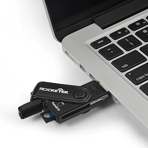 USB 3.0 Kartenleser extern, Rocketek Kartenlesegerät fur microSD | microSDHC | microSDXC | SD | SDHC | SDXC | SD | MicroSD Class 10 / UHS-1 | Plug & Play | Power-LED | schwarz - 6