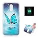 Produktbild TPU Hülle für Moto G4 / Moto G4 Plus Hülle, ZCRO Schutzhülle Weich Silikon TPU Leuchtend Kreativ Handyhülle Bunte Muster Etui Case Bumper Tasche Cover Schale Ultra Dünn Rückseite Flexibel Handytasche Hüllen mit Stift für Lenovo Moto G4 / Moto G4 Plus (Blau Schmetterling)