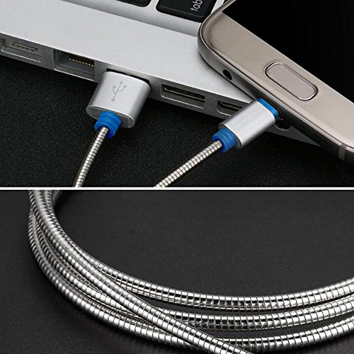Kingwell USB Typ-C 3.0 Datenkabel (USB Type-C 3.0 data cable) aus rostfreier Edelstahl Datenkabel (3,3 Ft/1M) und Ladekabel für Handy, wie Samsung, Google, Huawei etc, und Tablet mit USB Type-C Stecker, flexibel und bruchfest - 8