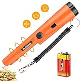 Detecteur de Metal Pinpointer Metaux - HOMPO Détecteur de Metaux Portable IP66 Etanche Pointeur de Métal 360°Détection Chasse aux Trésors pour Enfants et Adultes, Batterie Inclus