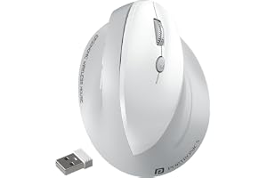 Portronics Toad Ergo 4 Vertical Wireless Bluetooth Mouse, Dual Mode(2.4GHz+BT), Upto 4000 DPi, 6 Button Control, Rechargeable Battery, Noise-Free Clicking, Multi-Device Pair, Ergonomic Design (White)