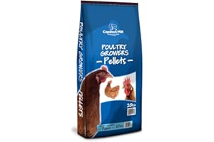 Copdock Mill Poultry Growers Pellets 20kg - Chicken Feed to Support Growth from Chick to Adult - Suitable for Chickens 6 Weeks Old - High Protein Chicken Food