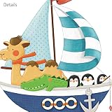 Decowall DAT-1506 Tier Schiffe & 3 Doppeldecker Flugzeuge Wandsticker Wandaufkleber Wandtattoo Kinderzimmer - 4