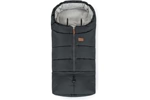 Petite&Mars Chancelière Universelle JIBOT - Poussette Landau Siège Auto Lits Bébé - Imperméable - Chaud - Coupe-Vent (Gris)