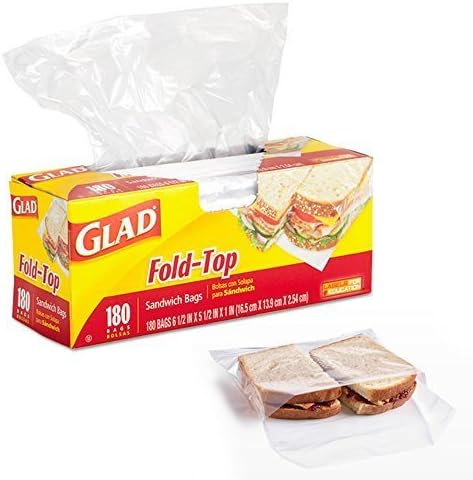 180 Pc Glad Fold Top Sandwich Bags Snacks School Lunch Travel Camp Storage New ! by ATB