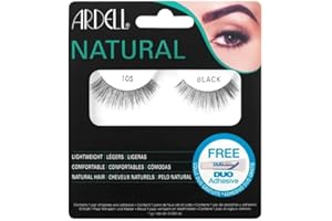 Ardell Pestañas postizas Naturales 105 | Color Negro | Incluye pegamento | 1 par de pestañas