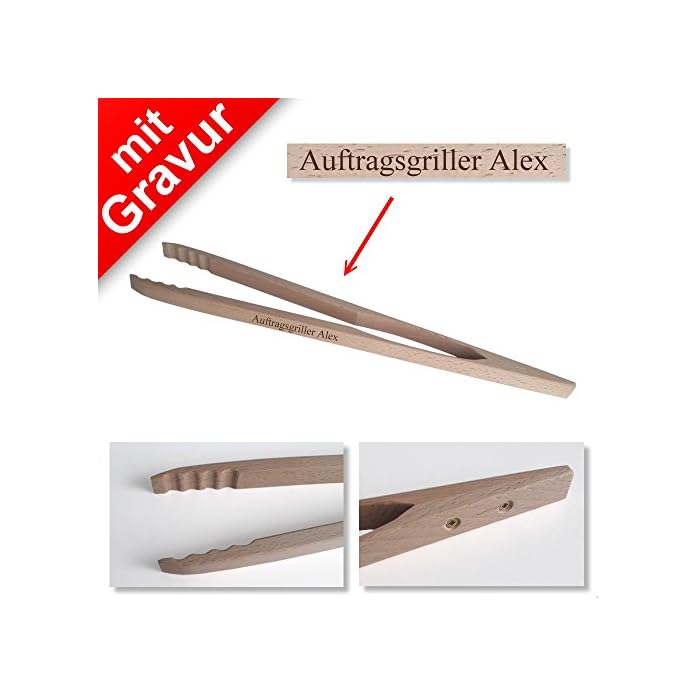 Profi Grillzange Mit Gravur Zb Namen 48cm Aus Holz