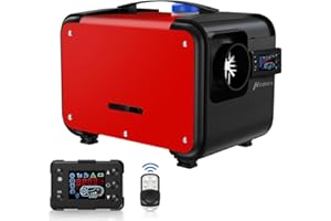 HCALORY Riscaldatore ad Aria Diesel 5-8kw, Riscaldatore per Veicoli Diesel 12V, Riscaldatore Stazionario Diesel Portatile Orizzontale, con Monitor LCD e Telecomando, per Camion, Autobus, Barca, Camper