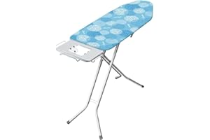 Vileda Solid - Tabla de Planchar Mediana, Altura Regulable 76-97 cm, Superficie de Planchado Extra Grande, Estable y Robusta, Color Azul, Medidas: 122 x 44 cm