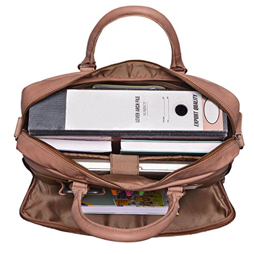 STILORD  Aaron  Umh  ngetasche Leder 15 6 Zoll Laptoptasche Aktentasche B  rotasche Unitasche mit Schultergurt Business Vintage  Farbe cognac - hellbr