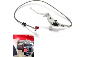 JFG RACING Motorcycle Hydraulic Clutch- 1200mm Hydraulic Clutch Lever Master Cylinder for 125cc 250cc Dirt Pit Bike Motorcycle- Silver