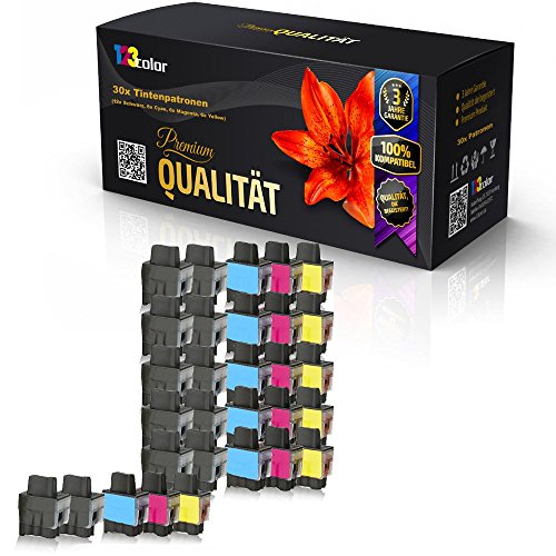 30x kompatible Tintenpatronen für Brother LC900 MFC1190CE MFC1195B MFC3240C MFC3240CN MFC3340C MFC3340CN MFC3342CN - Sparpack - Color Plus Serie LC900BK LC900C LC900M LC900Y - 123color