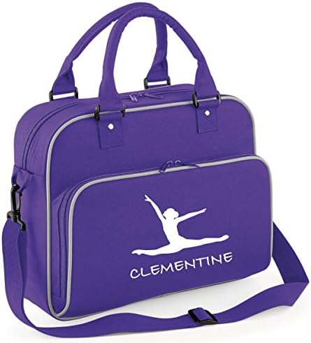 iLeisure Girls Personalised Kids Air Jump- Dance Ballet Bag Sports Kit Bag (Purple)