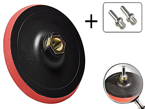 3 - teiliges Set Klett-Schleifteller 150 mm + 2 Adapter für Bohrmaschine mit M14 Gewinde