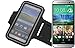 Produktbild Neopren Jogging Armband Sportarmband Oberarmband für HTC One (M8), schwarz mit Reflektor Streifen. Fitness Lauf Armband