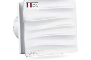 Airope - 100 mm Ventilateur,Extracteur d'Air avec Clapet Anti-Retour, 92 m3/h,VMC, Design Moderne et Aspect Esthétique pour Salle de Bain,Cuisine,Bureau,WC,Silencieux,Garantie 5 ANS