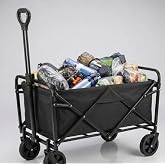 Nacario Katlanabilir Taşıma Arabası, Siyah, 100 kg Kapasiteli, 90x45x80 cm, Kamp ve Alışveriş i&ccedil;in Wagon