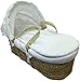 Babies Firsts Waffle Palm Moses Basket with Fittings and Mattress (White)