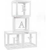 Box with Decorative Letters Baby, Transparent Balloon Boxes, Ideal for Baby Showers, Birthday Decorations, Pregnancy Parties,
