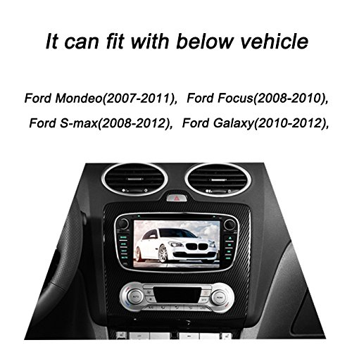 YINUO 7 Pulgadas 2 DIN In Dash Pantalla Táctil Reproductor de DVD GPS Navegación para Ford Mondeo (2007-2011)/Ford S-MAX (2008-2012)/Ford Focus (2008-2010)/Ford Galaxy (2010-2012)