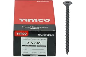 TIMco Vite PH2 per cartongesso, colore: nero (confezione da 1000), 00045DRY
