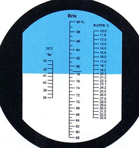 Refraktometer Honig Imker Wasser Zucker Gehalt, Brix: 58-90% Wasser: 10-33% - 2