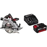 Einhell TE-CS 18/190 Li BL - Solo, Coal-Free Cordless Circular Saw and Einhell 18V 4.0 Ah PXC Starter Kit (Startup Set)