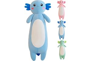 Kekeso Lungo Axolotl Cuscini di Peluche, Animale di Peluche Axolotl Rosa per Ragazze E Ragazzi Salamandra Peluche Regalo di Natale(Blue, 65cm/25.59inch)