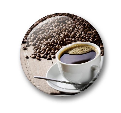 Kaffe Kaffeebohnen Kaffeetasse – 6 große Kühlschrankmagnete Ø 5 cm [ 03 ] - 6