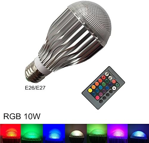 Eleidgs DZ001 10W RGB LED Bulb E27 Lamp LED Color Light Bulb Ambiance Lighting with Remote for Decorative Lamps Mood Lighting Party Lights