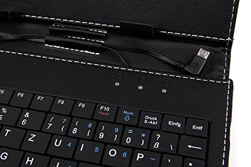Für 8″ Medion LifeTab S7852 / S8311 Tablet: Schutzhülle in Schwarz mit deutscher QWERTZ-Tastatur (Micro-USB) - 9
