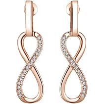 Orecchini pendenti Infiny placcati in oro rosa creati con cristalli