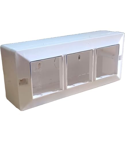 SEER 8-Module Surface Mount Gang Box, White, Glossy Polycarbonate