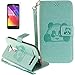 Produktbild Asus Zenfone 2 Laser ZE551KL(2015) Hülle mit Panzerglas,ISENPENK Original Flip Bookstyle Cover Wasserdicht Shockproof Anti Slip Protection Stoßfest Leather Case mit Standfunktion,3D Panda Print Muster Pattern Wallet Case mit Intern Karte Schlitz,Anti-Sturz Stoßdämpfend Magnetic Closure Handygürtel Wallet Tasche Schutzhülle Leathertasche für Asus Zenfone 2 Laser ZE551KL(2015) 5.5Zoll-[grün]+Panzerglas/Schutzfoile/Displayschutzfolie