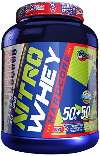 Muscle Force Nitro Whey Hardcore Sabor Fresa y Chocolate Blanco - 2000 gr