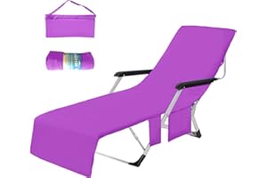 Qdreclod Microfibre Grande Serviette de Plage Transat Bain de Soleil, Drap de Plage pour Chaise Longue Homme Femme, Séchage Rapide/Plusieurs Poches/Poids Léger/Ultra Absorbant, 75 * 210CM