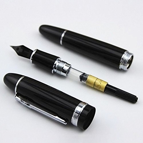 BinaryABC Füllfederhalter Jinhao 159 Breitfeder Silber Medium 18KGP （schwarz） - 6