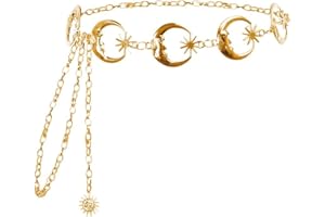 JKJF Luna Cintura Catena Metallo Vita Catena Jeans Catene Moda Corpo Gioielli per donne signore ragazze - stile 4 d'oro