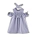 Produktbild Vovotrade Sommer Kleinkind Kinder Baby Mädchen Outfit Kleidung trägerlosen Streifen Kleid + Stirnband Set 2PCS (Größe: 5/6 Jahre alt)