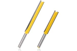 Mesee 2 Stück 8mm Schaft Gerade Router Bit, Fräser Nutfräser Holzfräser Bit Set, Gerades Fräser Schneidmesser, Extra Lange Gerade Fräser Holz Gravierwerkzeug Holz Schneidmesser