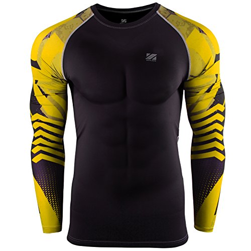 Zipravs Herren Dual Kompressionsshirt Funktionswäsche Base Layer langarm