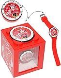 Unbekannt 4 in 1 -  Disney Minnie Mouse  - Armbanduhr wasserdicht & Wecker & Spardose & Fotorahmen - 3-D Effekt Motiv - Analog - passend für Kinder & Erwachsene - Kin..