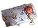 NEWBORN Baby Swaddle Wrap Blanket, duvet, Sleeping Bag BABY'S HORN (BLUE TEDDY)
