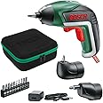 Bosch 3603JA8002 IXO Set Cordless Screwdriver (angle adapter, Off-set angle adapter, 10 screwdriver bits, USB charger, metal case, 3.6 V, 1.5 Ah)