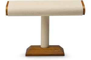 Oirlv Madera Maciza T-Bar Expositor Joyero Para Reloj Pulsera Collar