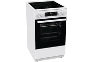 Gorenje GECS5C 70 WA Elektro-Standherd mit Glaskeramik-Kochfeld / 50 cm / 70 Liter/Schnellaufheizung/AirFry/ExtraSteam/Telesk
