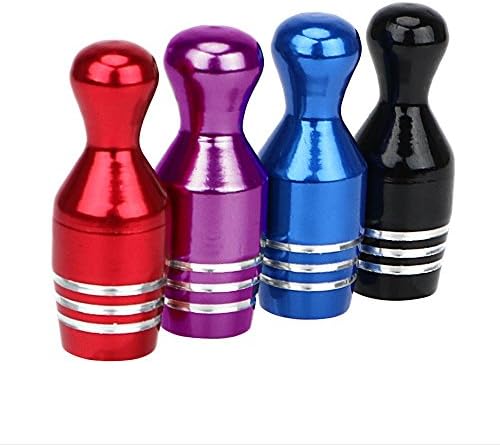 ARH Auto Accessories Bowling Pin Dust Caps, Set Of 4 Fits Onto Car, Bike Or Motorbike Valves. (Blue)