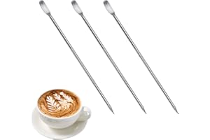 HELWEET Stylo D'art de Café, Coffee Art Pen, Aiguille de Stylo D'art de Café, Bâton Sculpté for Café Outil de Décoration de Latte D'aiguille de Café de Bricolage, pour Cappuccino Espresso Décoration, 3 Pack