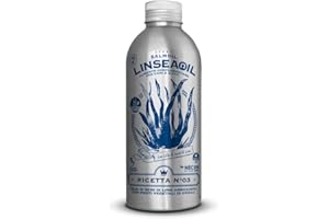 SALMOIL by NECON PET FOOD SRL Linseaoil Ricetta 3, Alimento complementare/Cibo per Cani e Gatti a Base di Olio di Semi di Lino e Alga Schizochytrium da 950 ml, Ricco di Vitamina E, Made in Italy